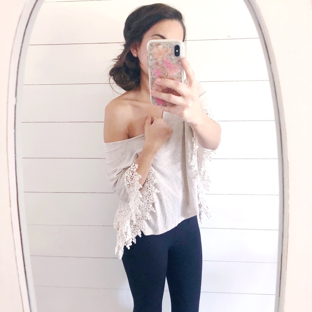 Festival Boho off the shoulder crochet lace top